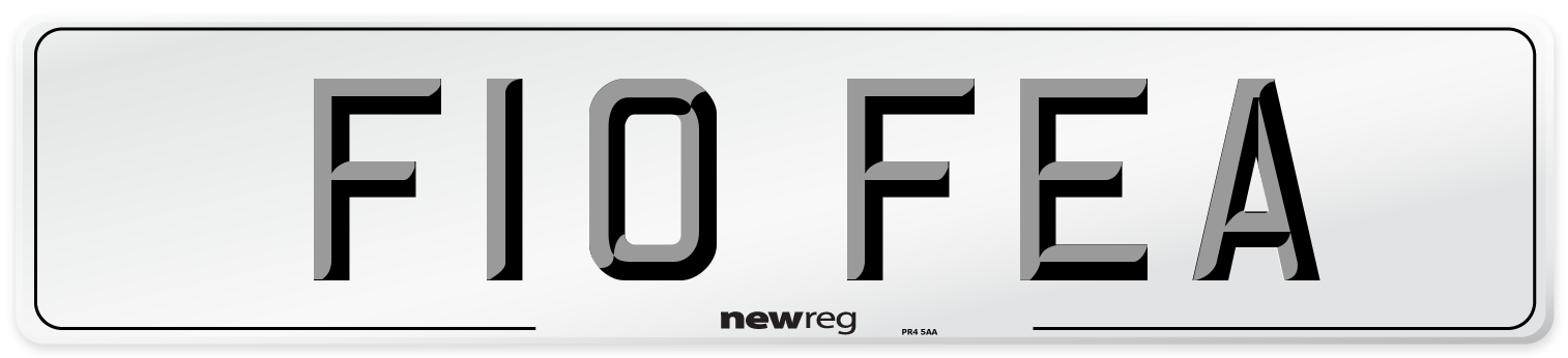 F10 FEA Number Plate from New Reg